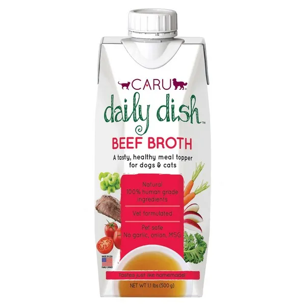 12/17.6 oz. Caru Daily Dish Beef Broth For Dogs And Cats - Treat